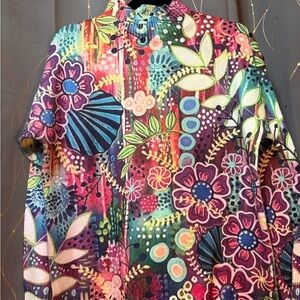 Colorful Floral Women's High Neck Top
